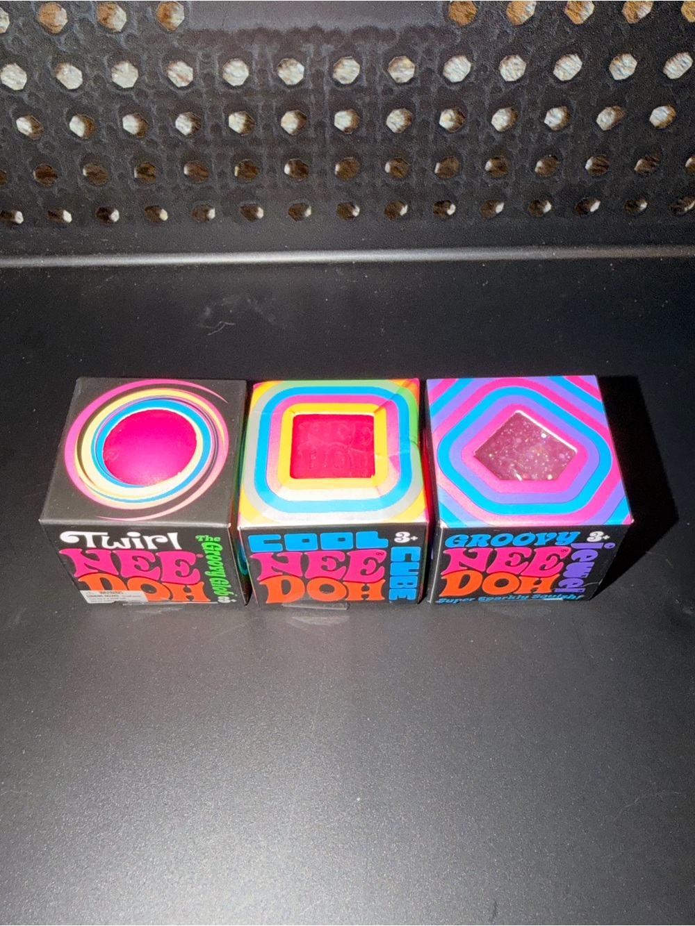 Pink Mini Needoh Set - Twirl, Cool Cube & Groovy Jewel